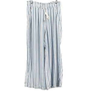 Like New Loft Emory Wide Leg Cropped Pants, Blue/White Stripe, Size S